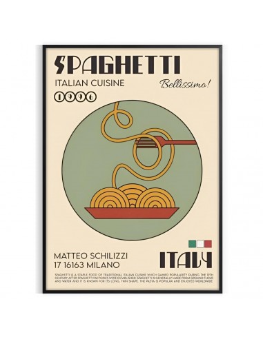 Affiche Cuisine Italienne Spaghetti 1 Les magasins à Paris