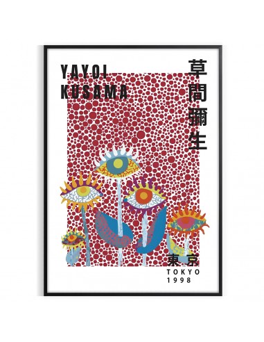 Affiche Fleurs Yayoi Kusama Venez découvrir notre 