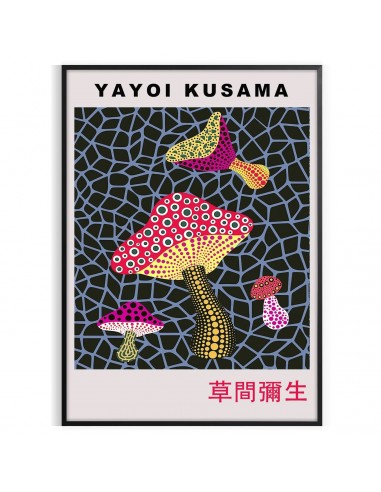 Affiche Champignons Yayoi Kusama paiement sécurisé