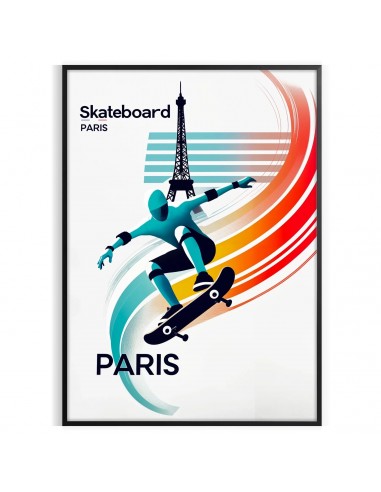 Affiche Skateboard Paris À commander