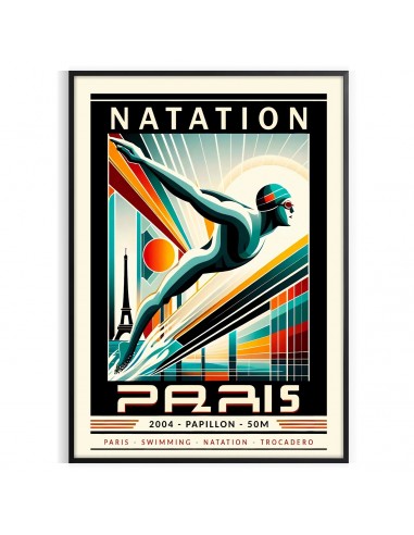 Affiche Natation Paris Papillon 50 mètres les ligaments