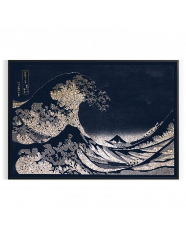 Affiche Noire Hokusai Japon de technologie