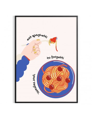 Affiche Cuisine « Mangezs Spaghettis Pour Oublier » shop