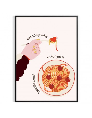 Mangezs Spaghettis Forgetti Cuisine Affiche pas cheres