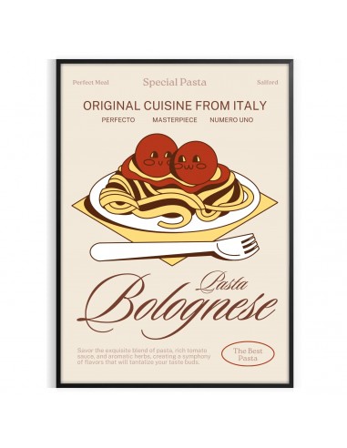 Affiche Cuisine Pâtes Bolognaise de la marque